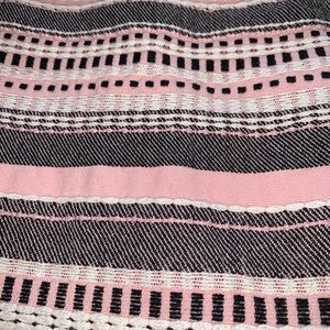 Loft Embroidered Pink Pencil Skirt